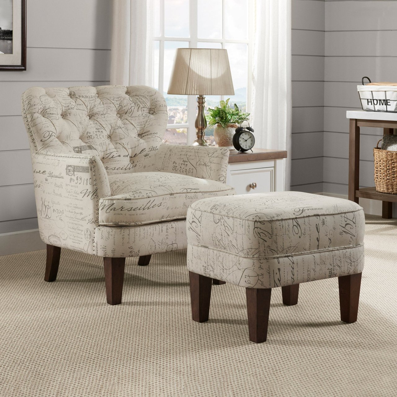Pulaski Brittany Fabric Accent Chair and Ottoman - Image 1