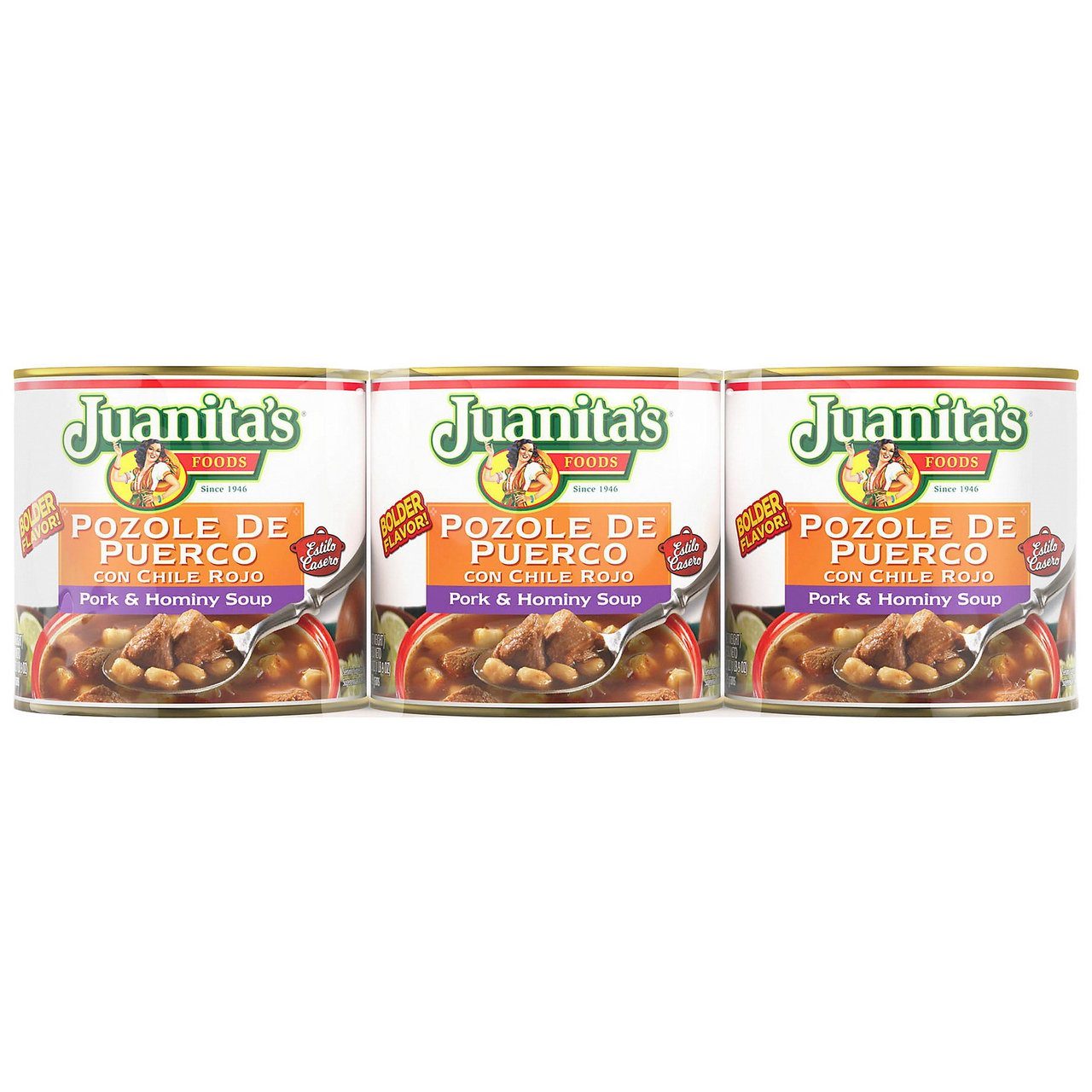 Juanita's Red Pork Pozole 3 Pack / 25 oz - Image 1