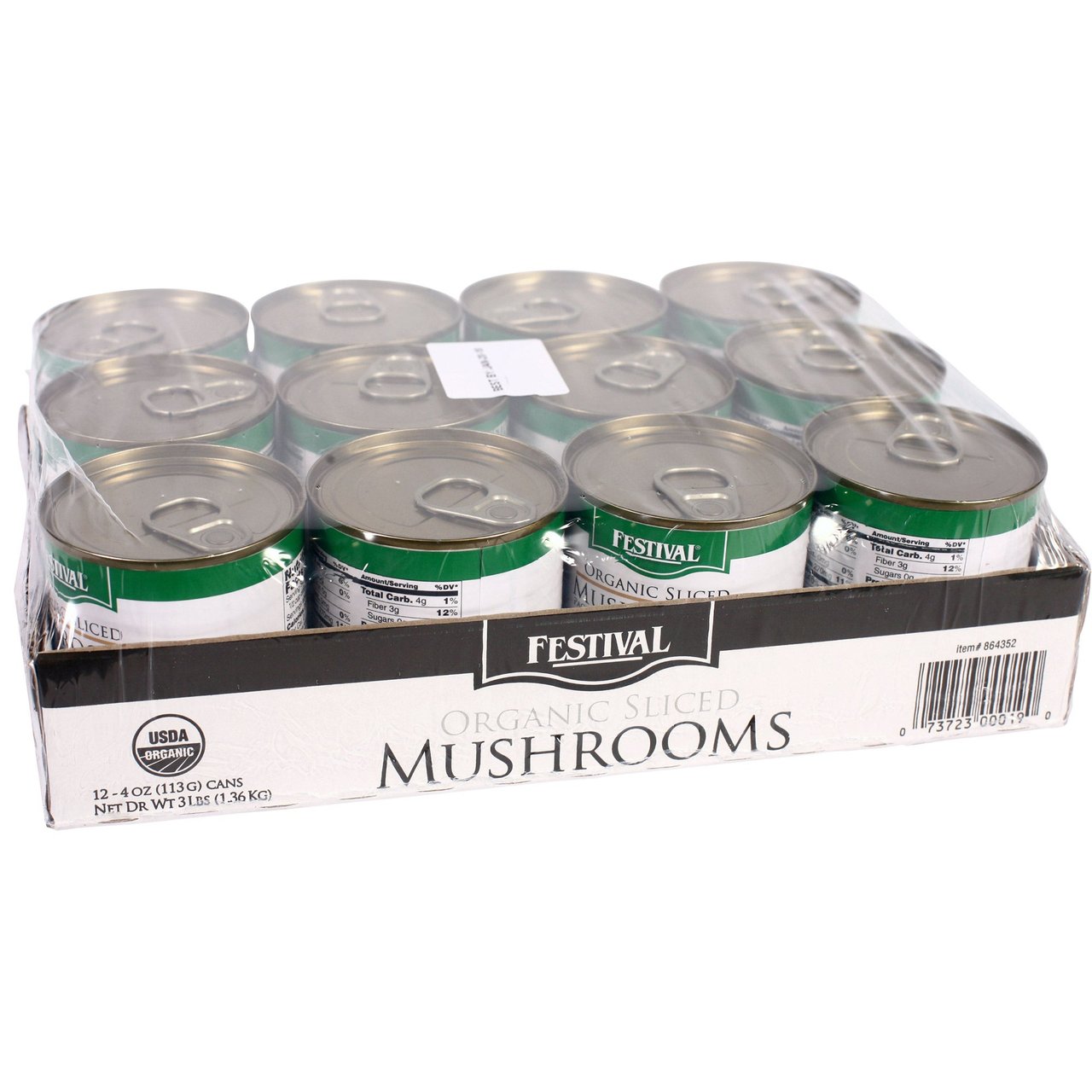 Festival Organic Sliced Mushrooms, 12/4 Ounce Cans - Image 1