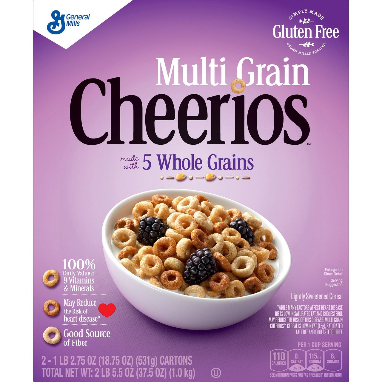 General Mills Multi Grain Cheerios 37.5 oz (2.34 lbs) - Image 1