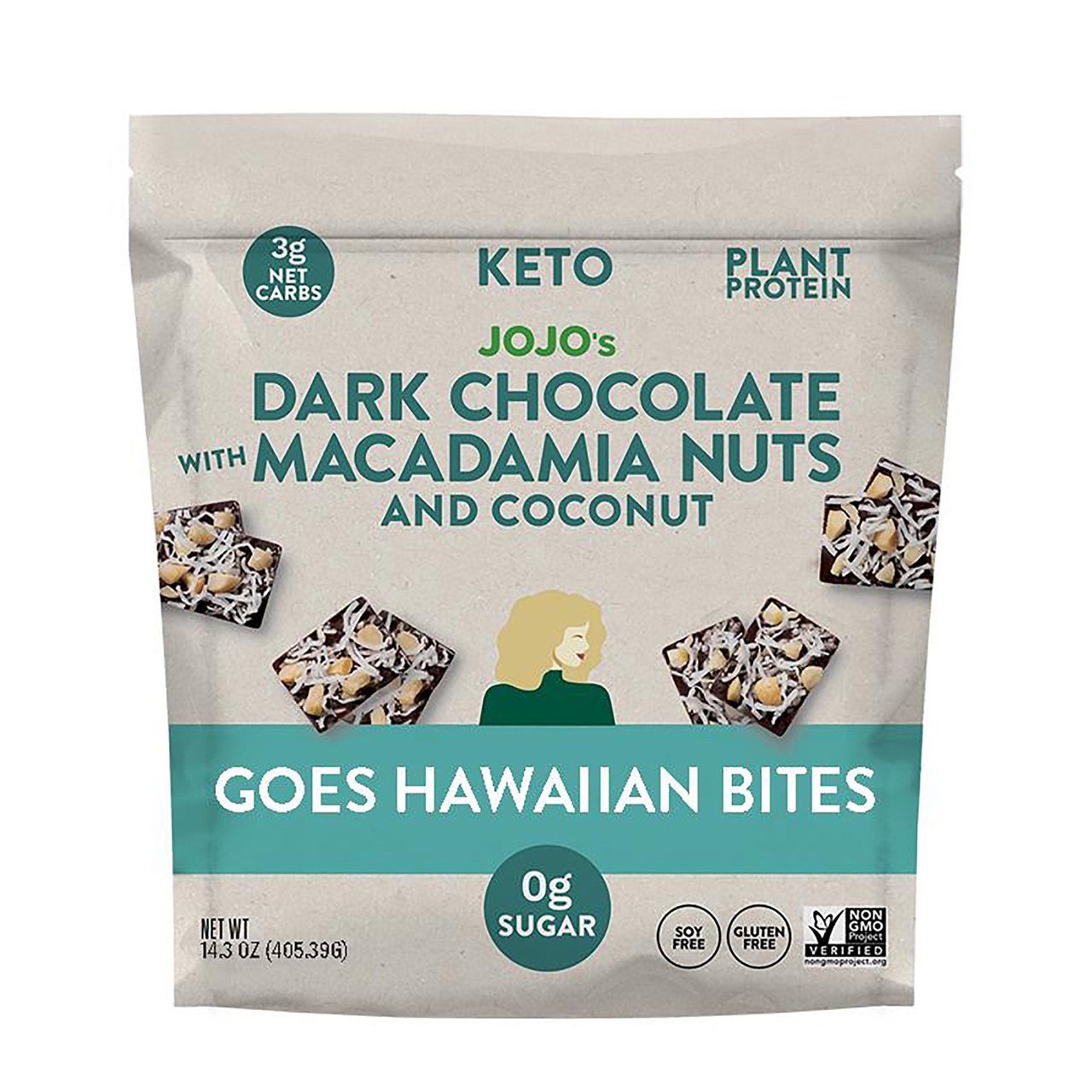 JoJo's Dark Chocolate Hawaiian Bites 14.3 oz - Image 1