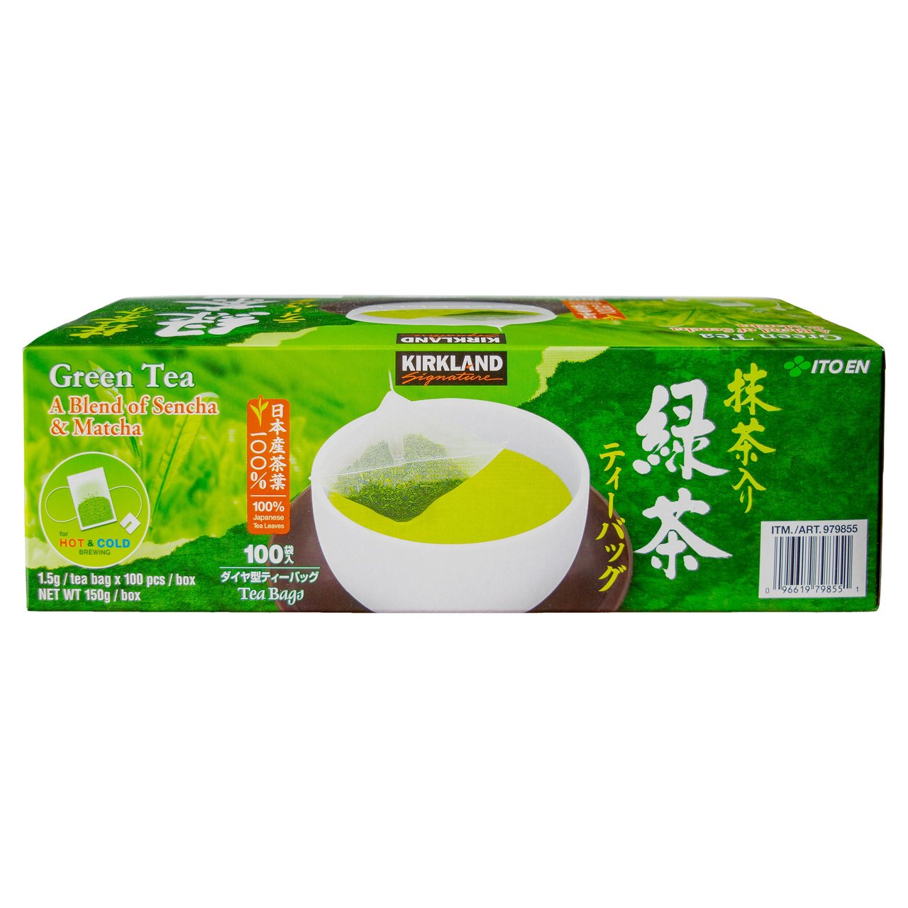 Kirkland Signature Japanese Green Tea, 100 Count (0.330 lbs) - Image 1