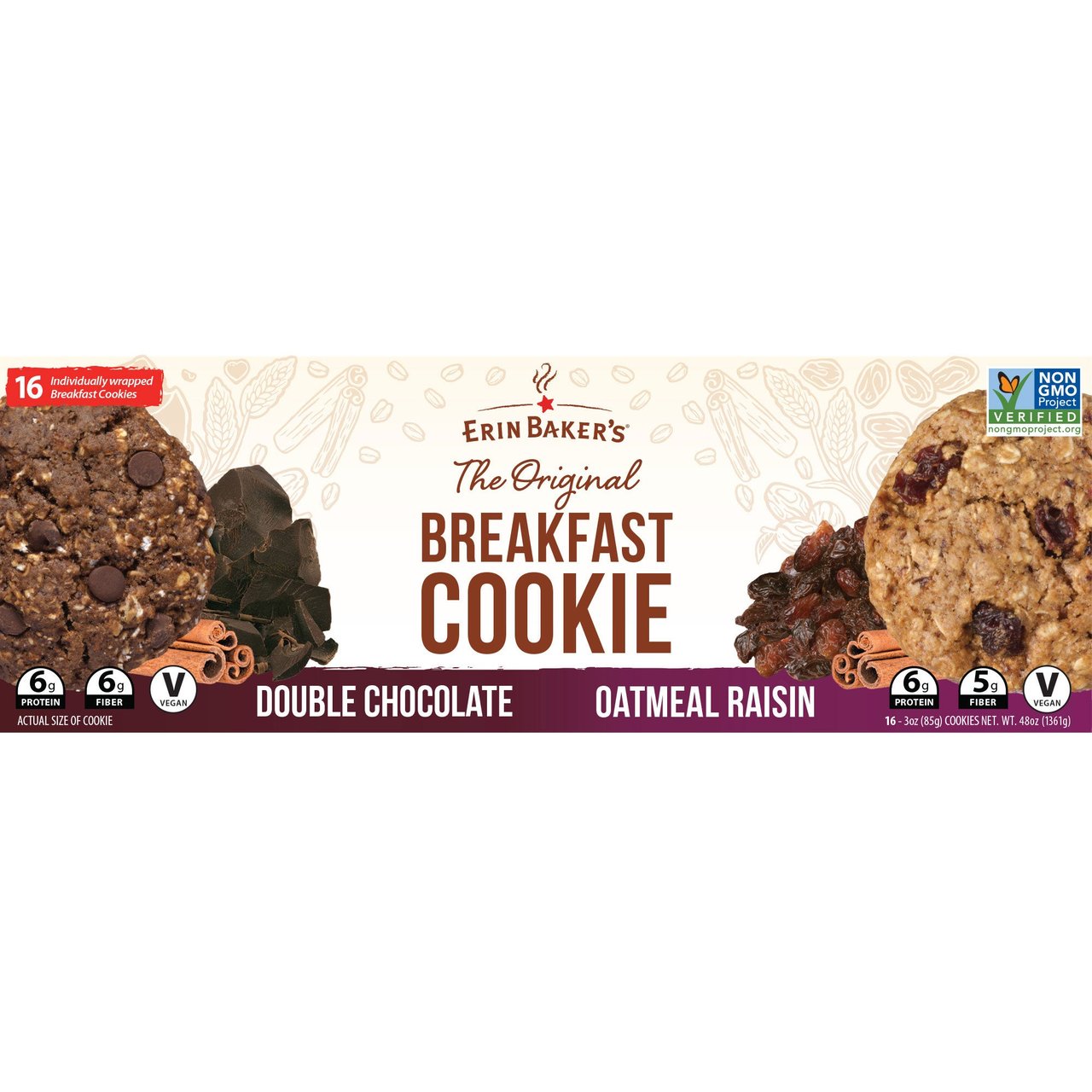 Erin Baker's Breakfast Cookies Variety Pack, 16 ct / 3 oz