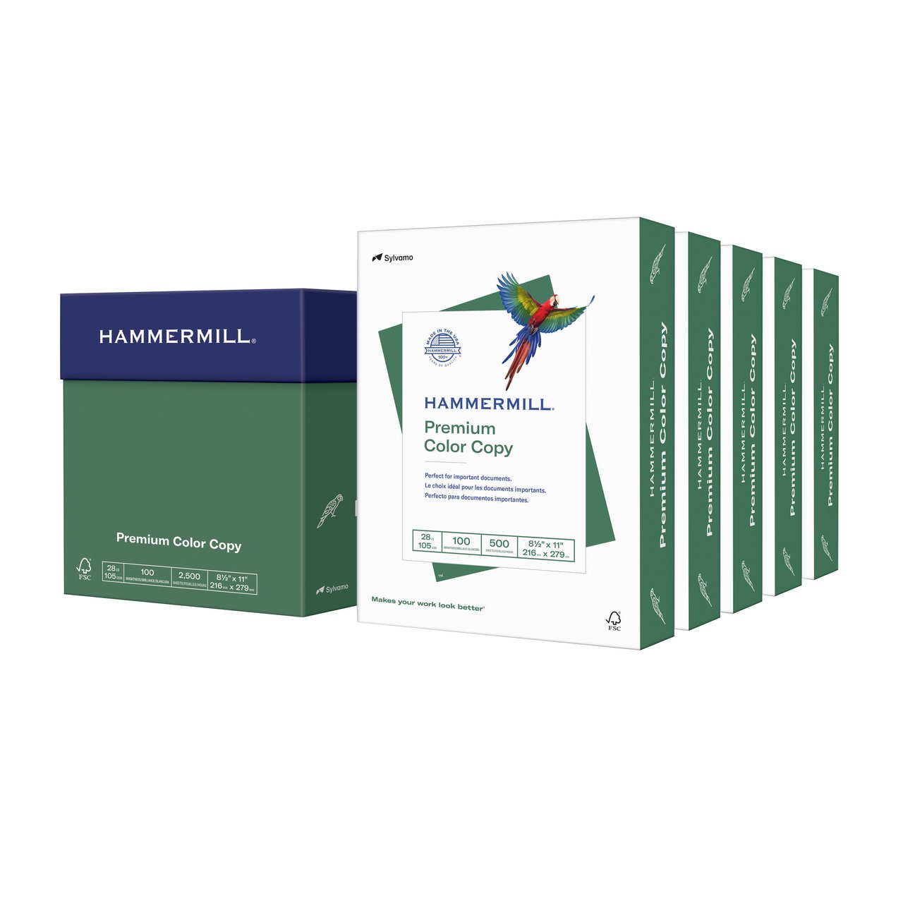 Hammermill Premium Color Copy Paper, 28 lb, 8.5" x 11", 2500 Sheets (5 Reams) - Image 1