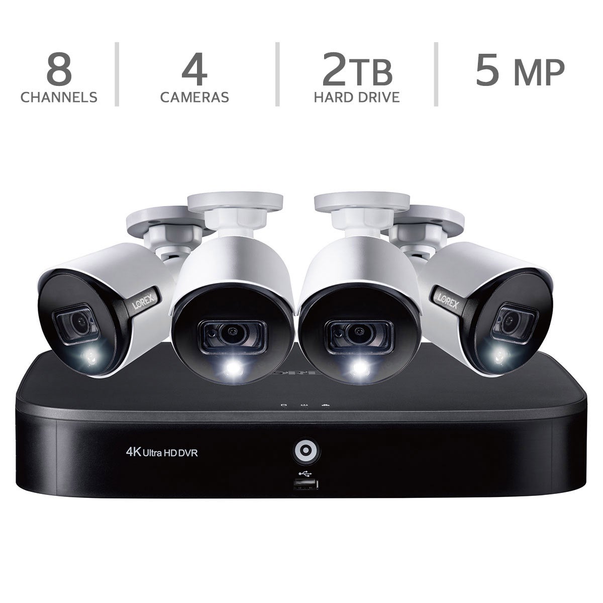LOREX 8CH DVR W/ 4 5MP CAMERA SECURITY SYSTEM - Image 1