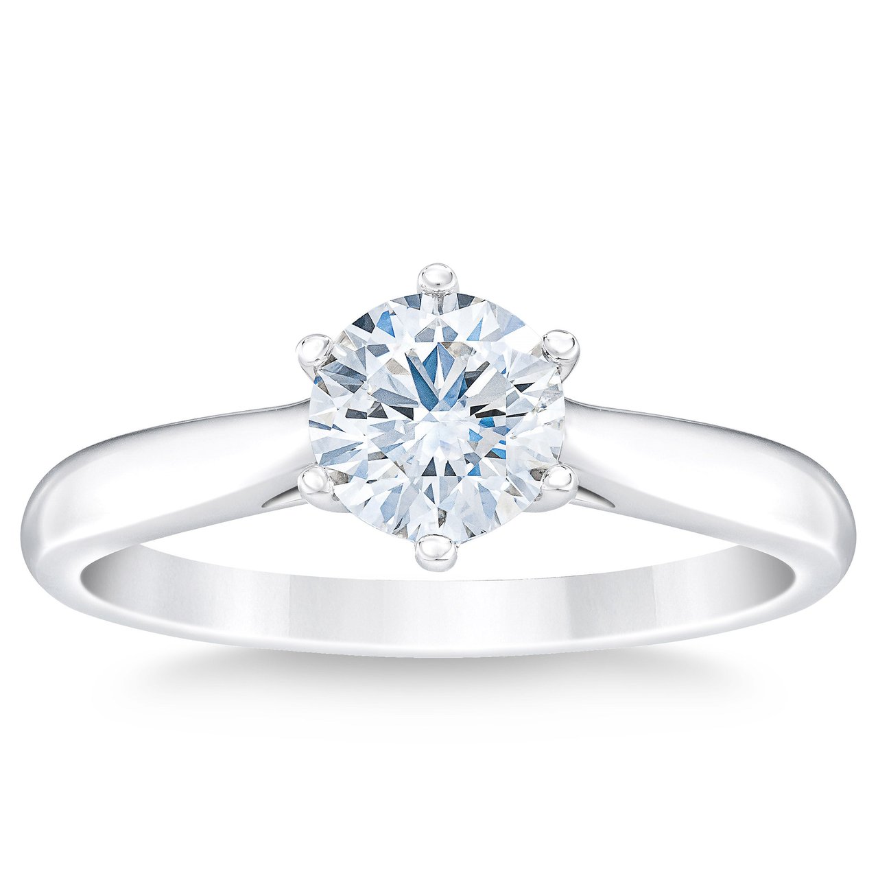 1.14 CT Round Brilliant Platinum Solitaire Ring, VVS2 Clarity, "G" Color - Image 1