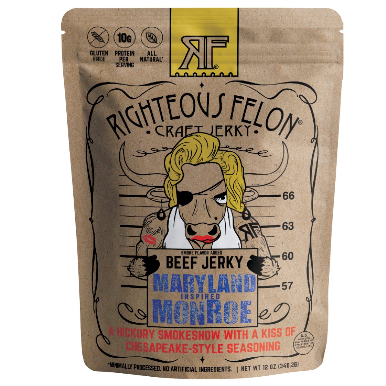 Righteous Felon Maryland Monroe Beef Jerky 12 oz - Image 1