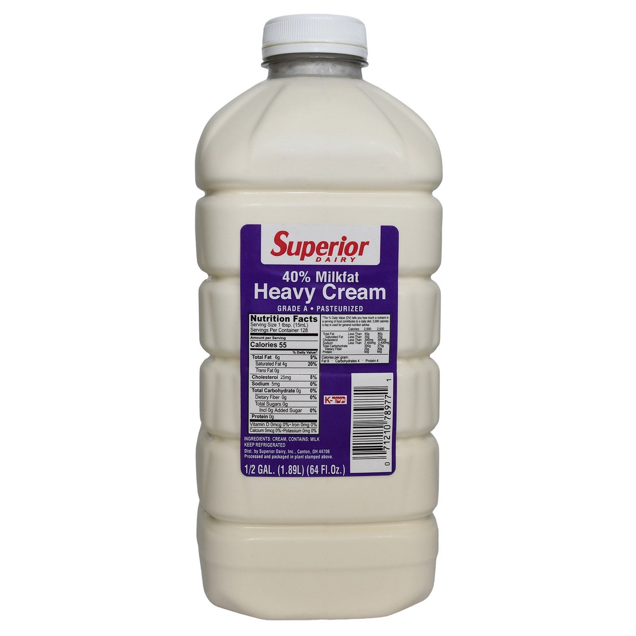 Superior 40% Heavy Cream 64 Ounce Carton - Image 1