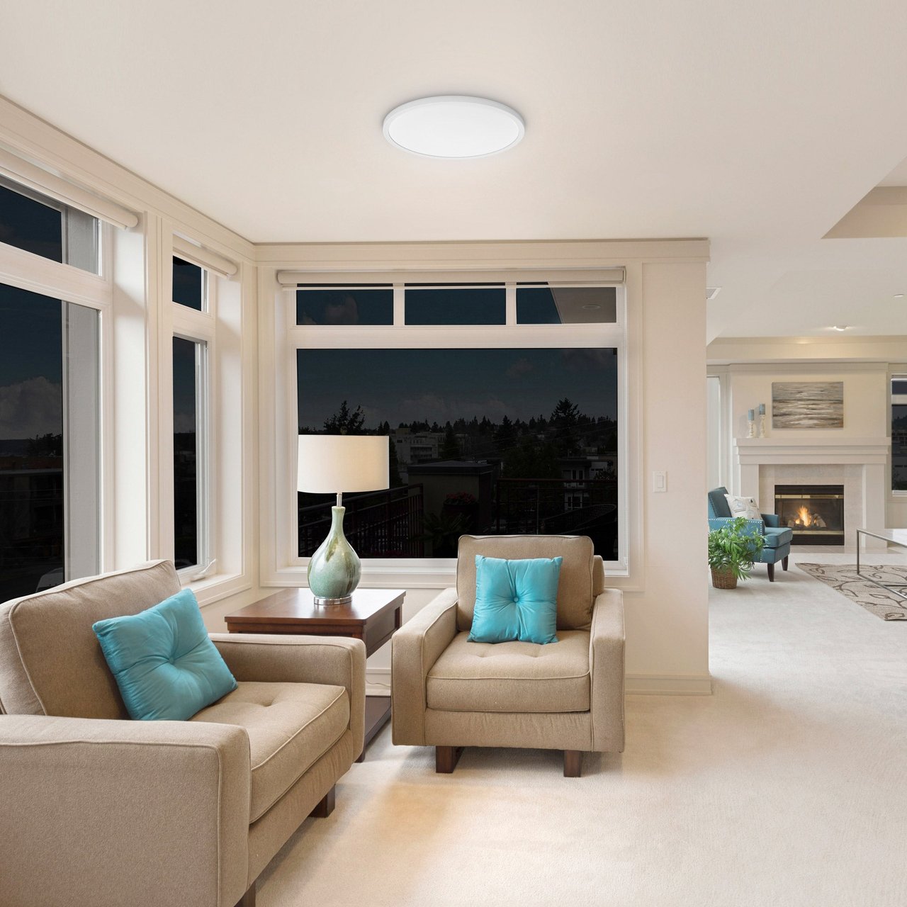 KODA Slim 15" LED Ceiling Light Flush Mount with Adjustable Color Temperature (CCT)