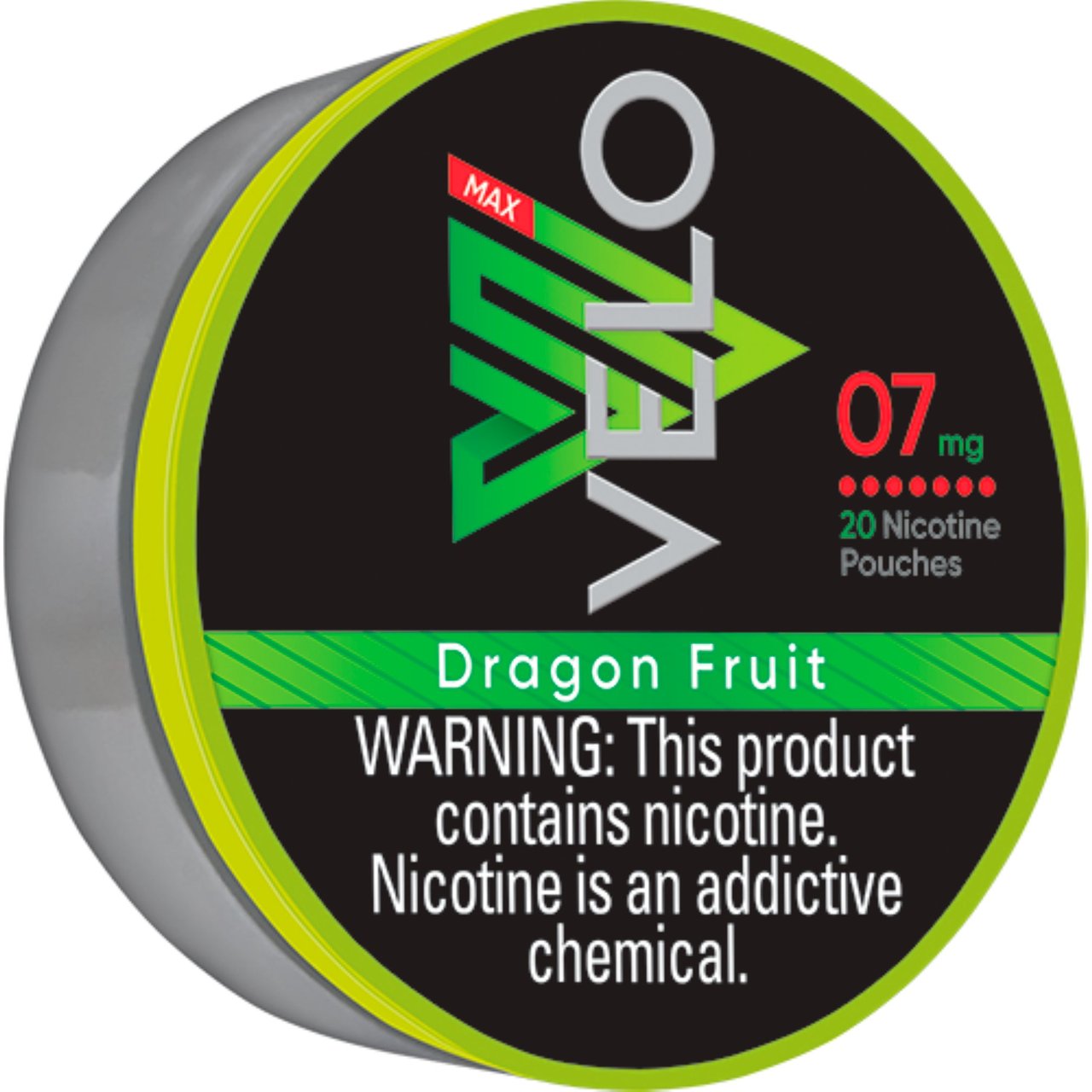 VELO Dragon Fruit Nicotine Pouches 7mg, 18-Pack of 5-Tin Sets (0.21 oz)