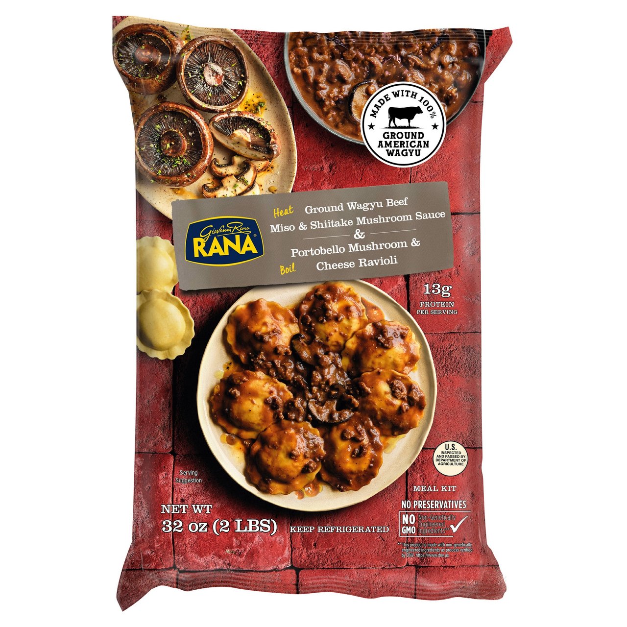 Rana Mushroom Ravioli with Ground Wagyu Beef, 32 oz - Image 1