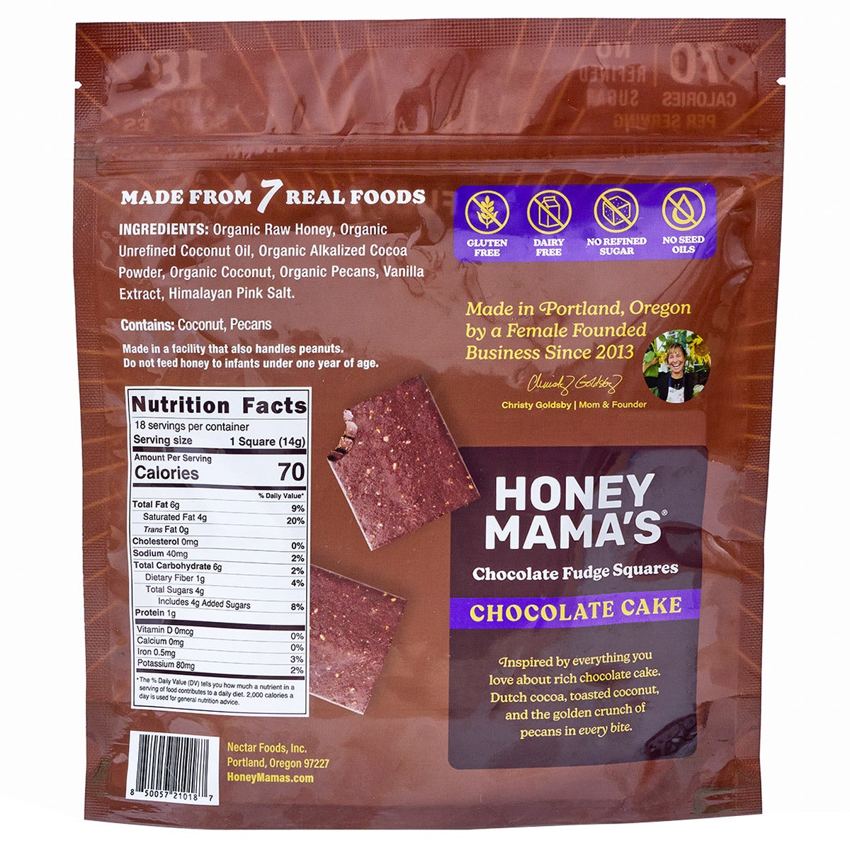 Honey Mama's Chocolate Cake Fudge Squares, 18 ct / 0.5 oz - Image 1