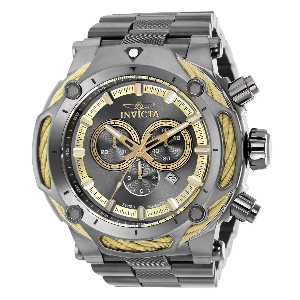 Invicta Bolt 60mm Gunmetal-Tone Chronograph Men's Quartz Watch - Image 1