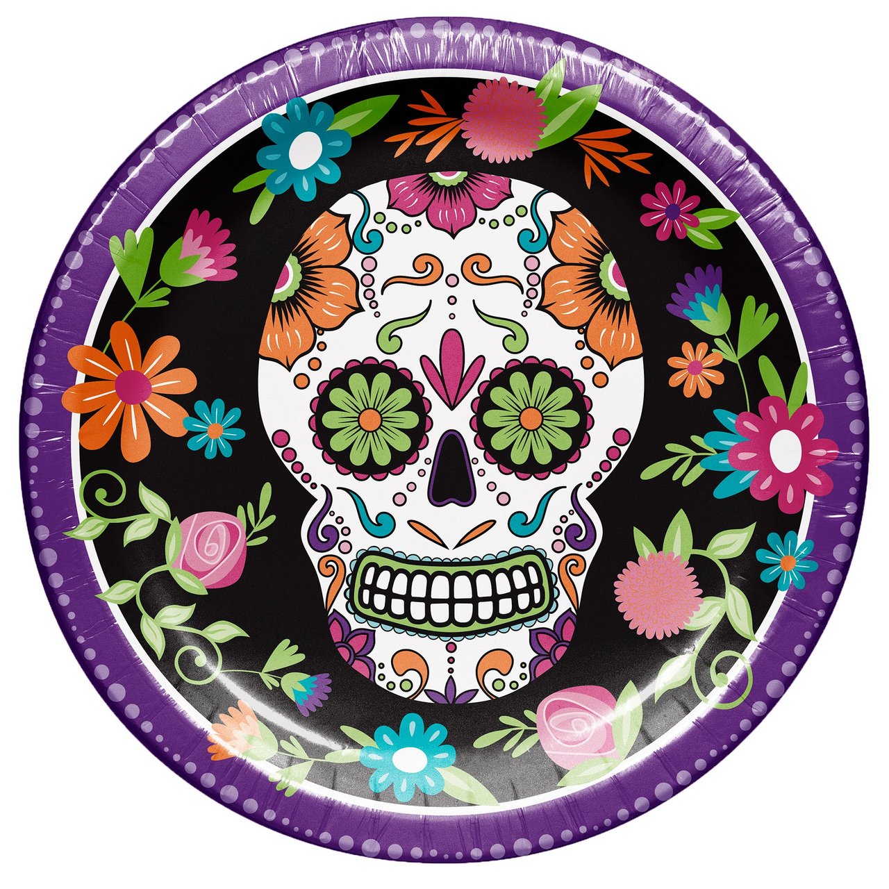 Spooky Blooms 10" Plates, 100 Count - Image 1