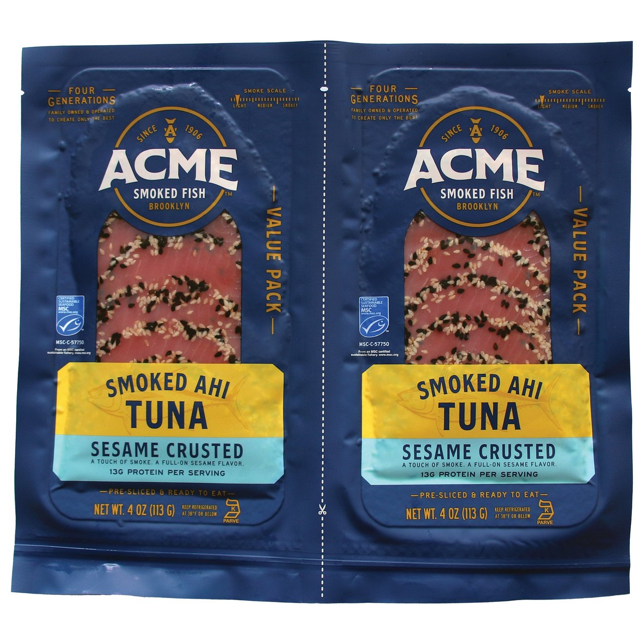 Acme Smoked Sesame Tuna 2 Pack/4 Ounces (0.5 lb) - Image 1