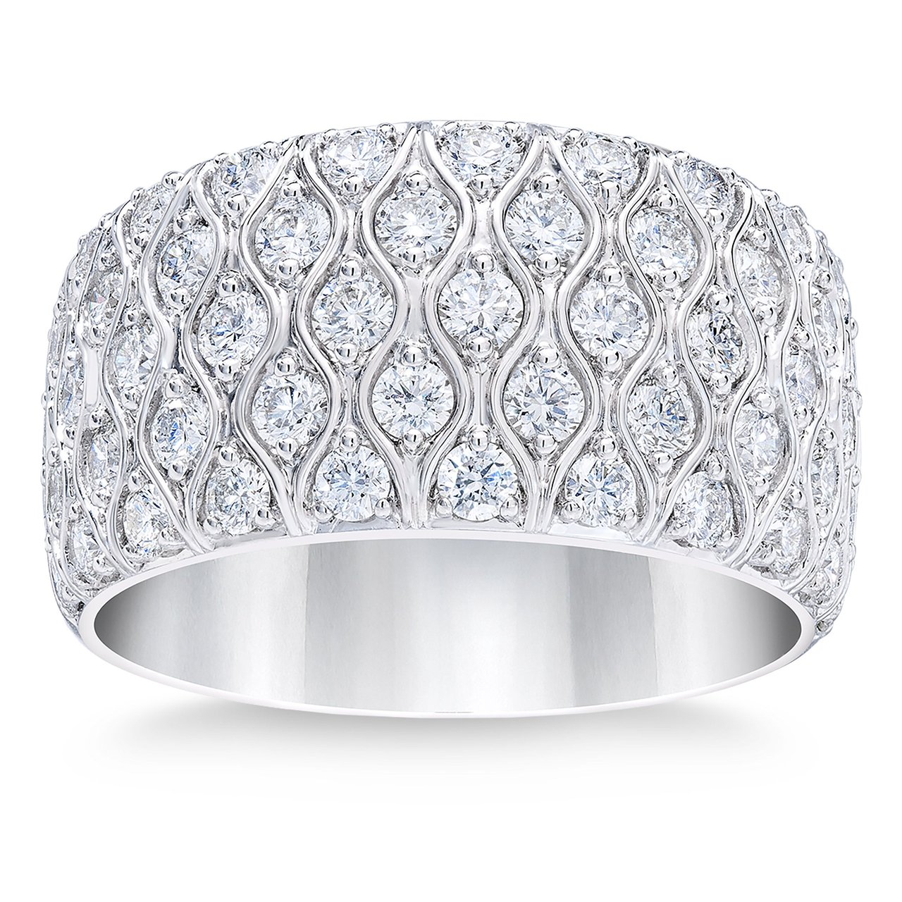 14kt White Gold VS2 I 1.50 CTW Round Diamond Band - Image 1