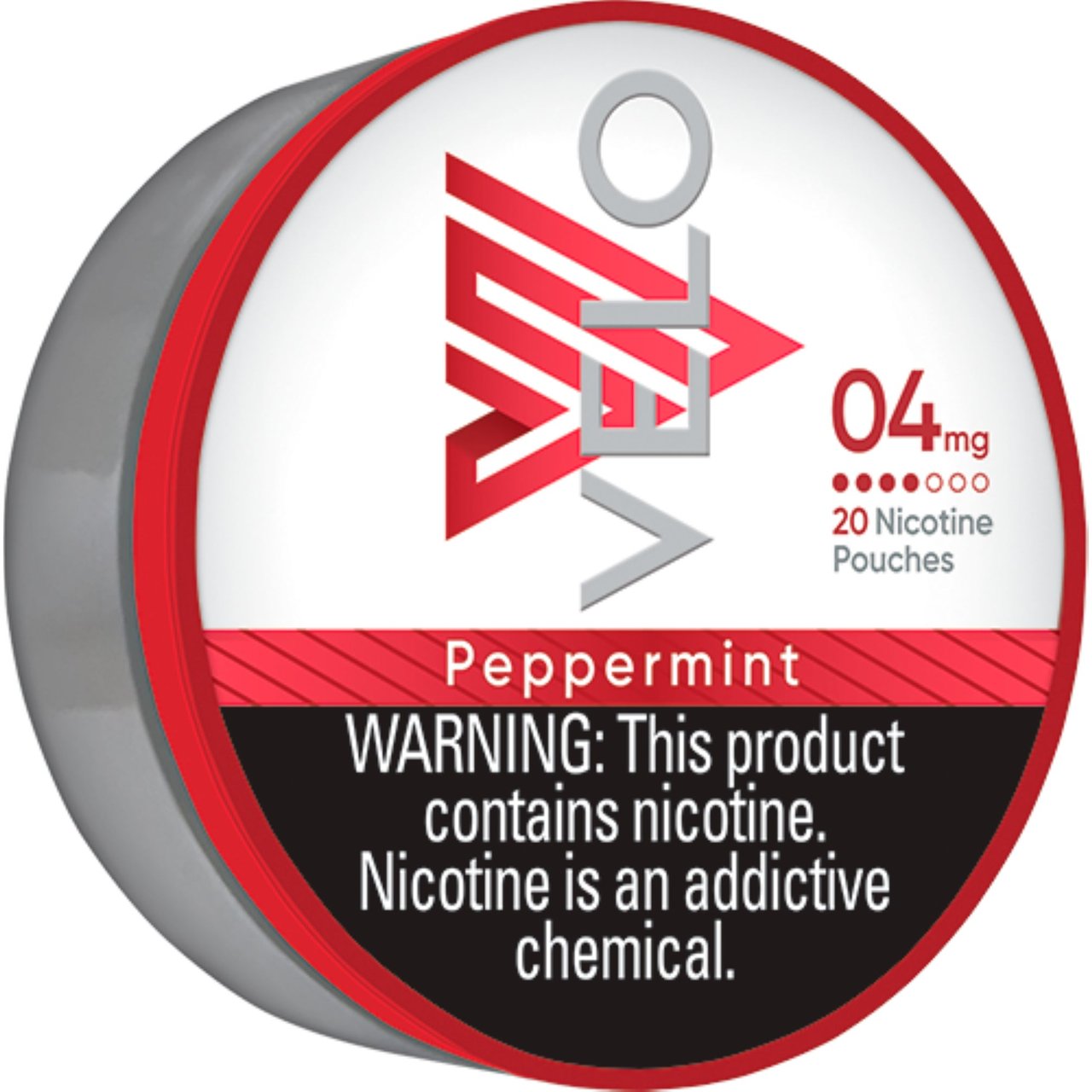 VELO Max Peppermint Nicotine Pouch 4mg - 5 Tins/20ct, 0.26 oz