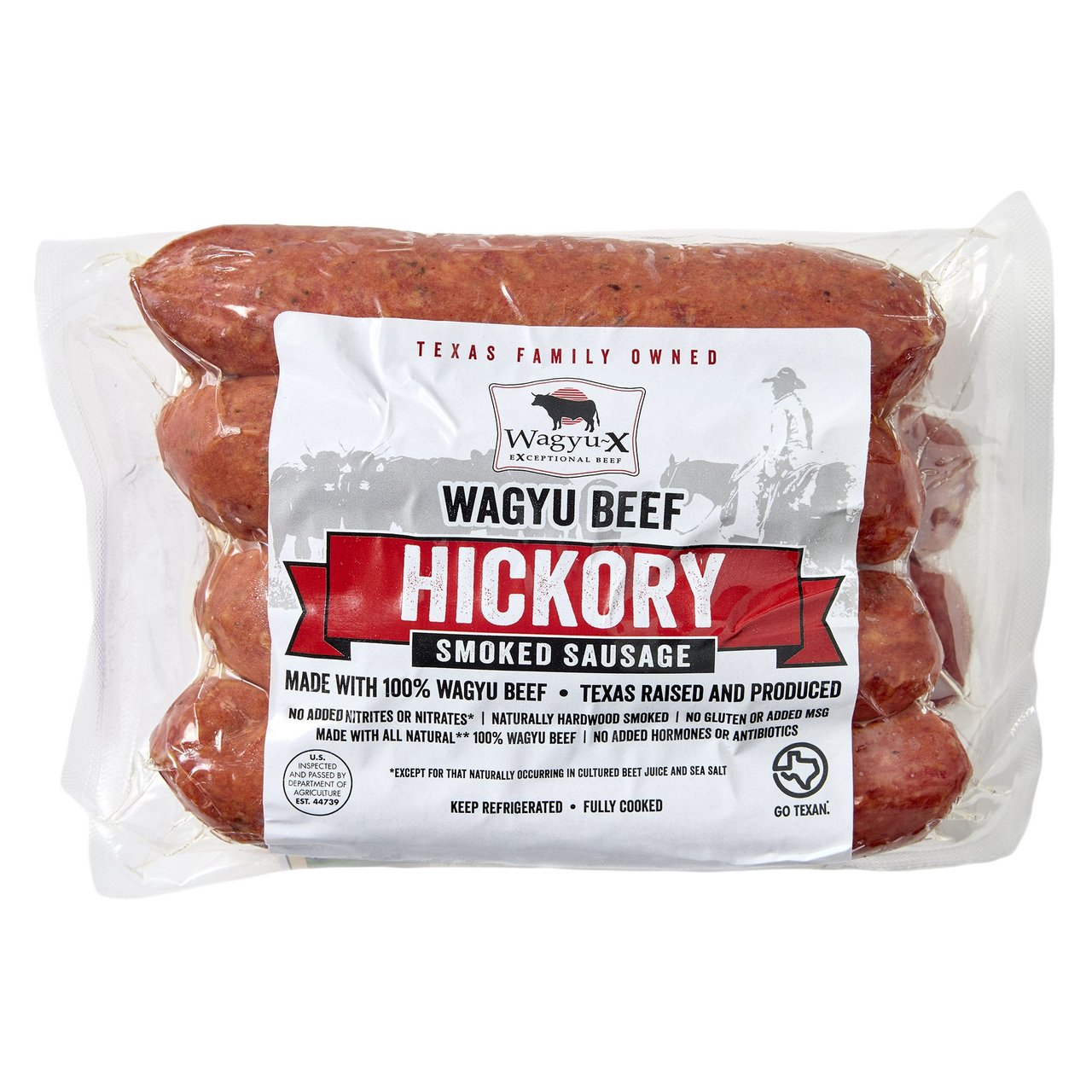 Wagyu-X Beef Hickory Smoked Sausage, 2 lb - Image 1