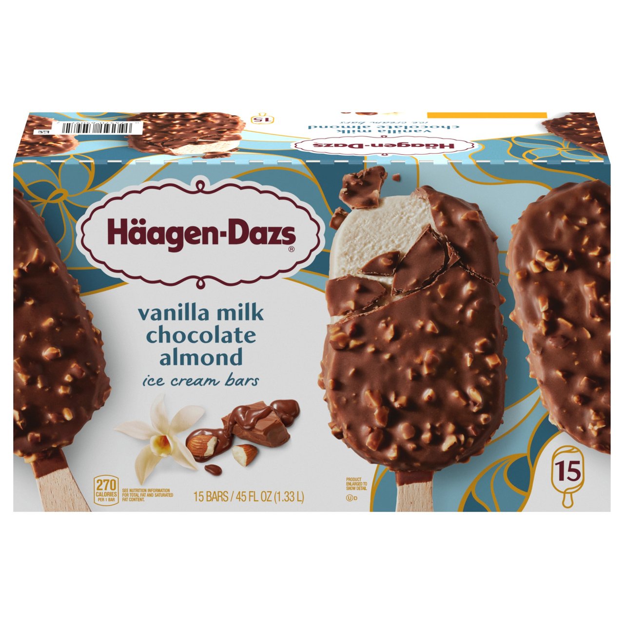Häagen-Dazs Vanilla & Almond Bars 15/3 fl oz (1.40 Qts) - Image 1