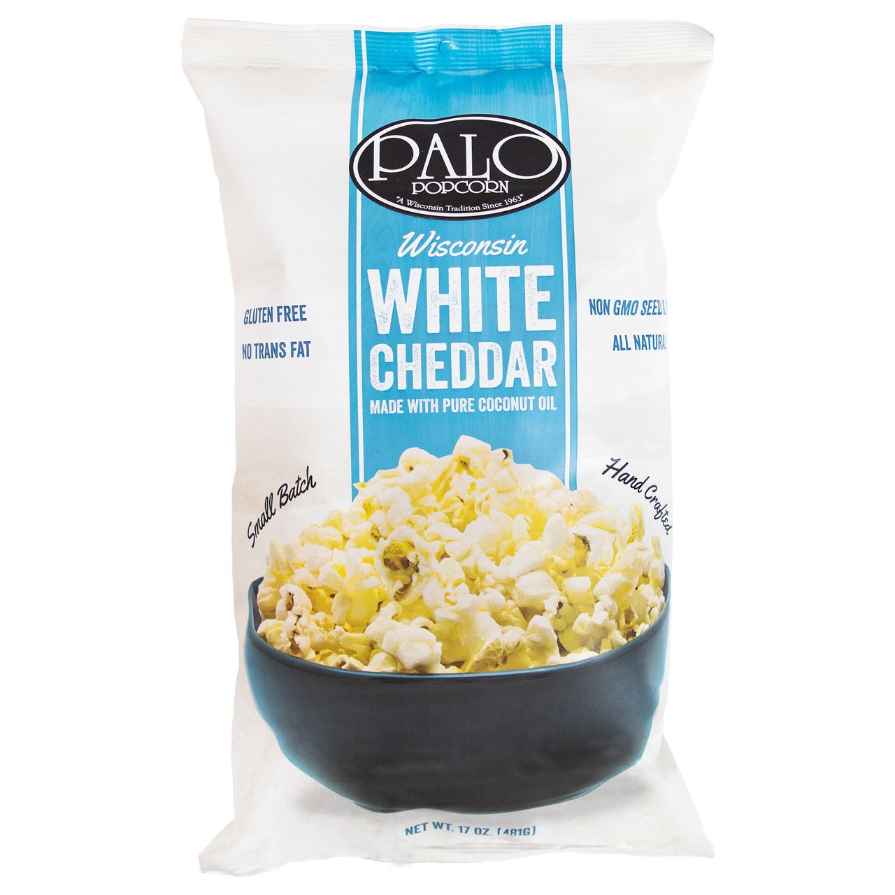 Palo Popcorn White Cheddar Popcorn 17 Ounce Bag - Image 1