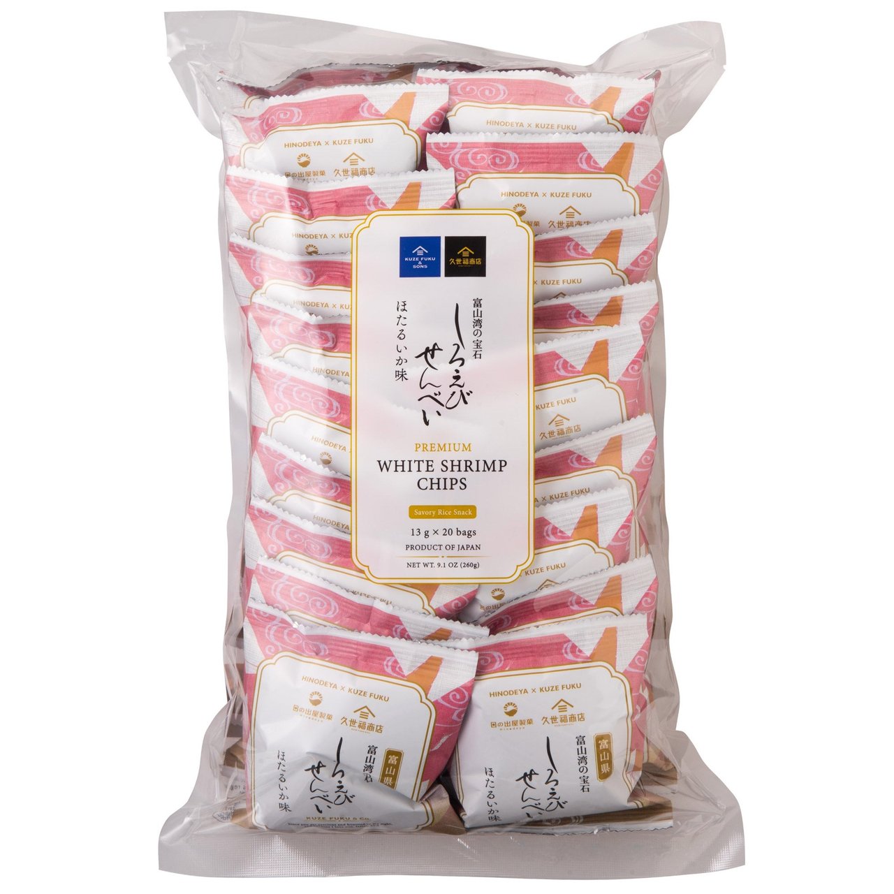Kuze Fuku & Son Shrimp Rice Cracker 20 Pack .458 Ounces Each - Image 1