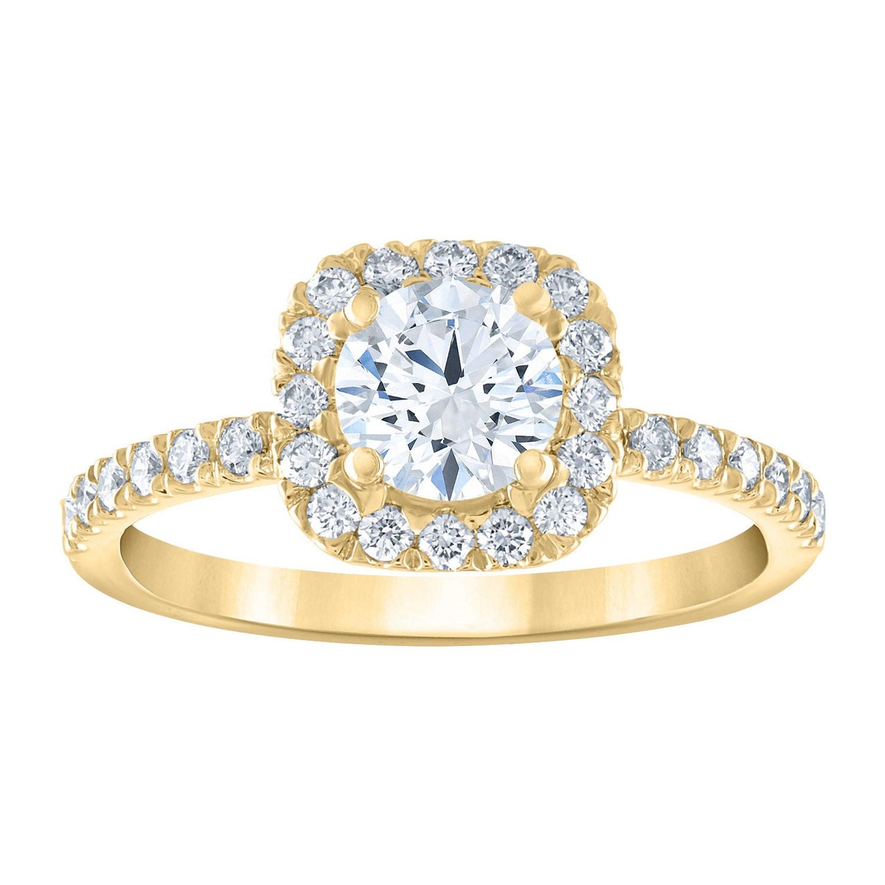 1.14CTW ROUND DIAMOND 14KT YELLOW GOLD RING 0.76CT CENTER VS1 "F" - Image 1