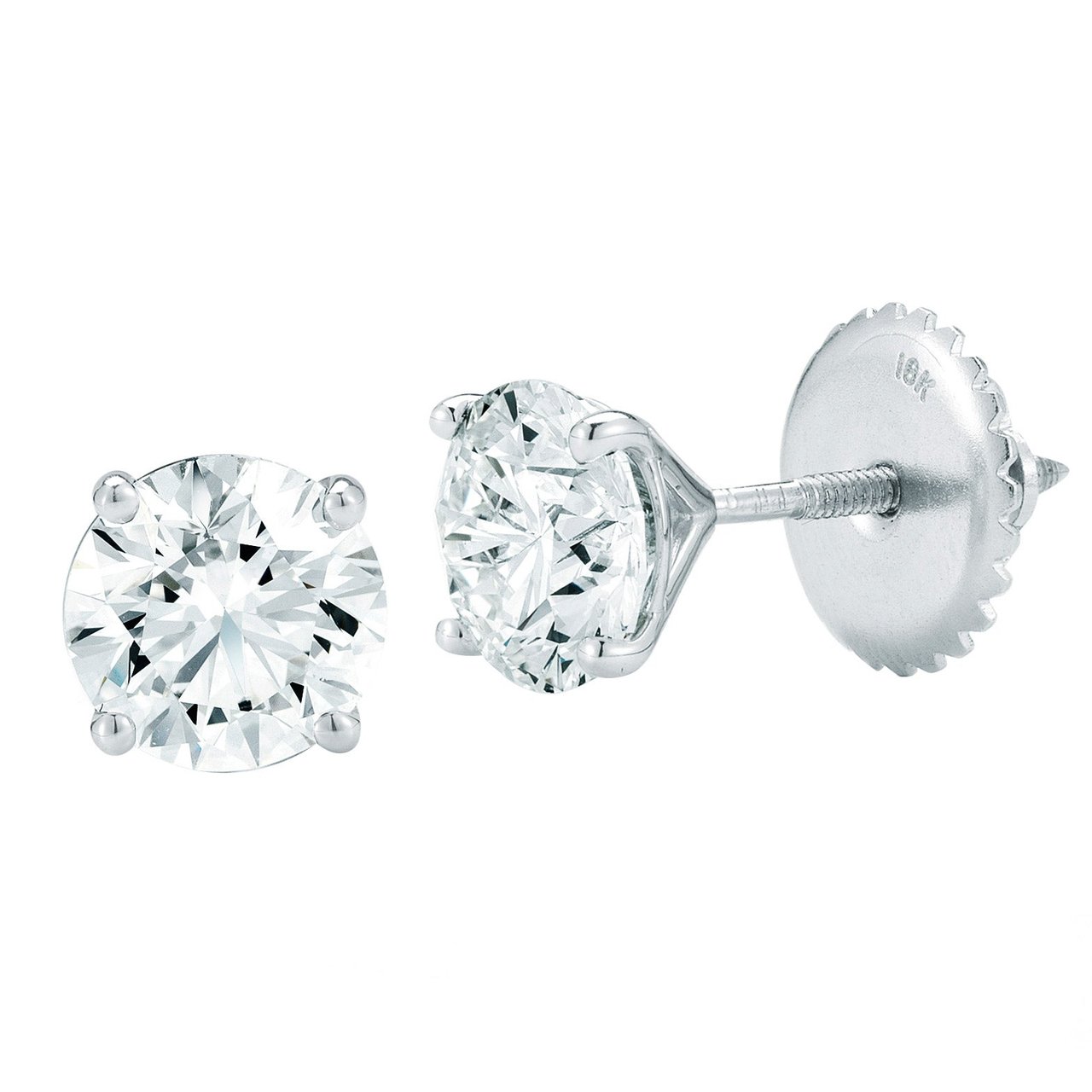 2.50 CTW Round Diamond 18KT White Gold Martini Set Earrings VS2, "I" - Image 1