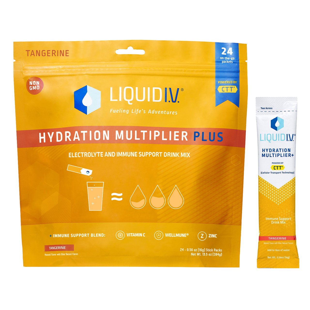 Liquid I.V. Hydration Multiplier + Immune Support Tangerine 24 Count - Image 1