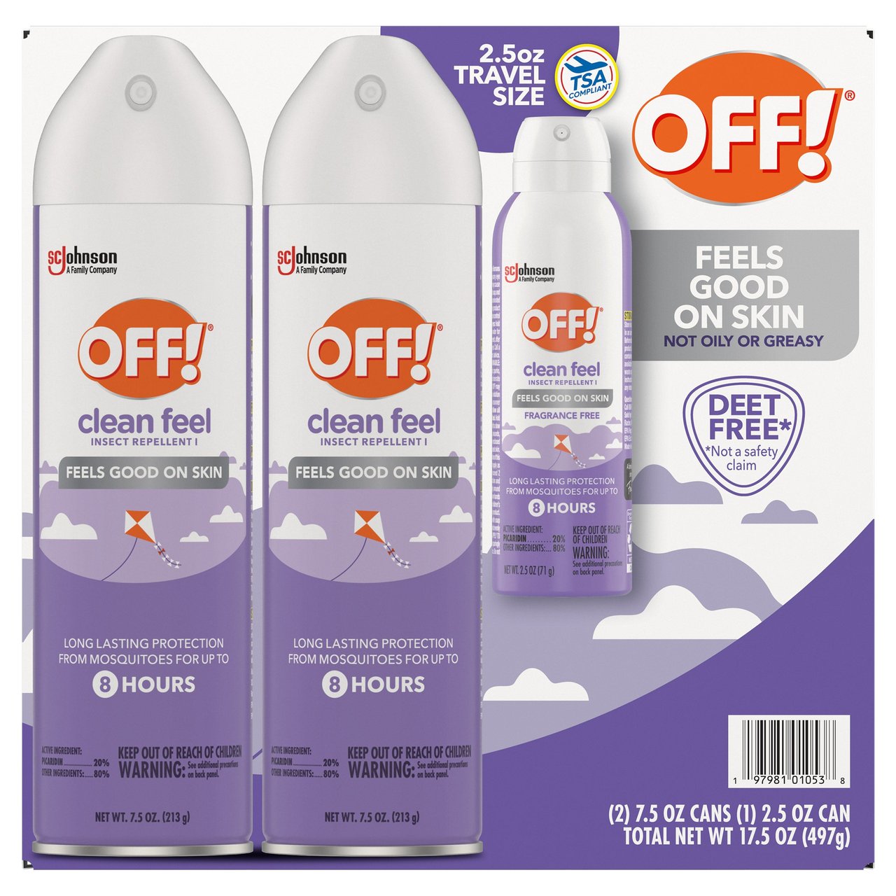OFF! Clean Feel Insect Repellent, 2-Pack (7.5 oz + 2.5 oz) - Image 1