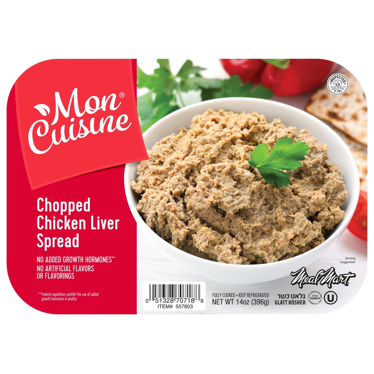 Mon Cuisine Chopped Chicken Liver 2/7 oz (.88 lb) - Image 1