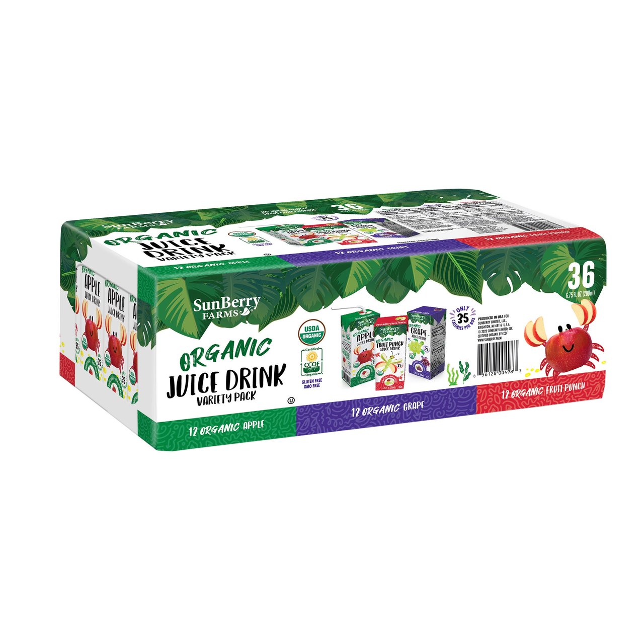 SUNBERRY FARMS ORGANIC JUICE VARIETY 36/6.75 OZ - Image 1
