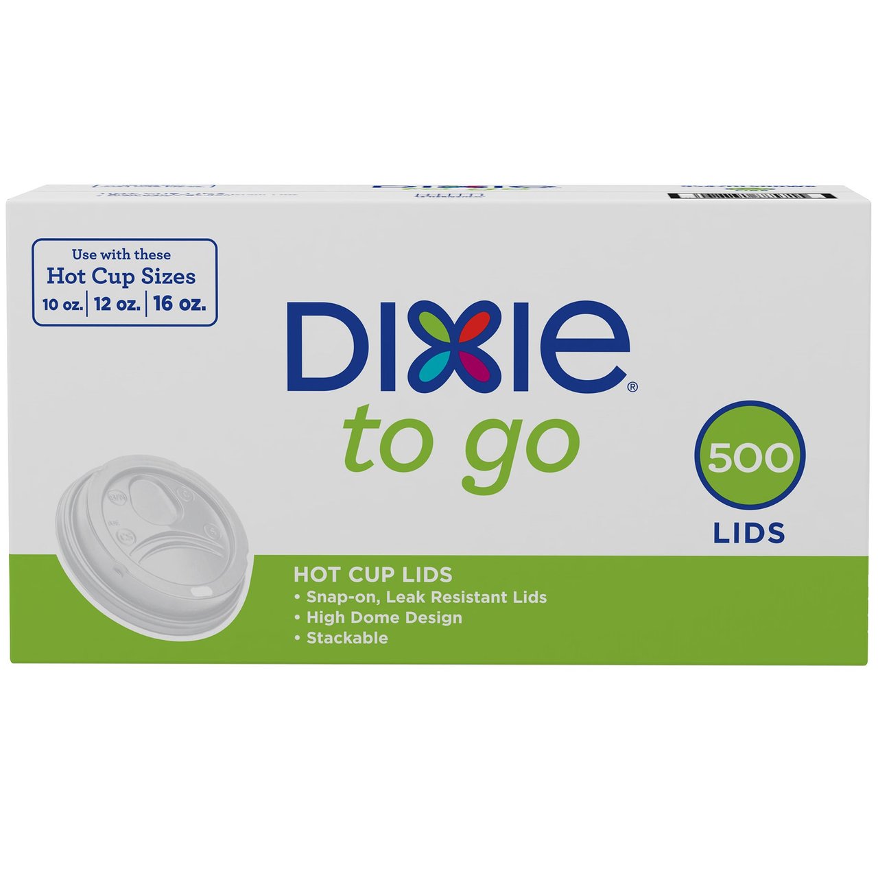 Dixie 10/12/16 oz Hot Cup Lid, 500 Count - Image 1