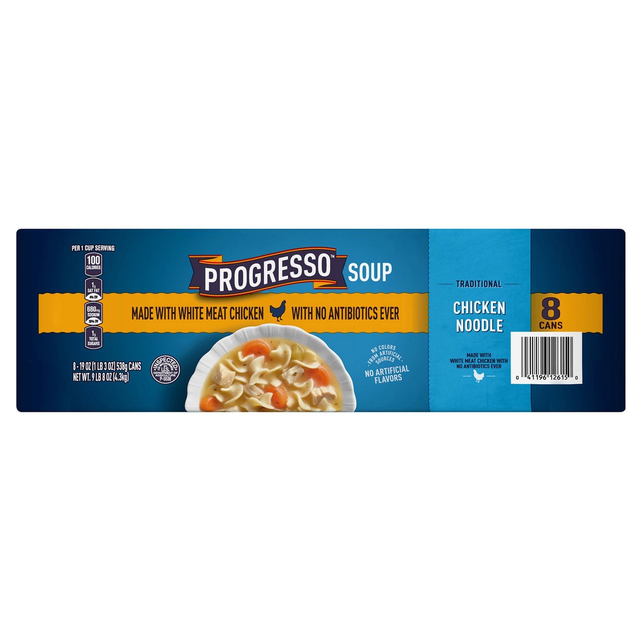 Progresso Traditional Chicken Noodle Soup, 8 Pack, 19 oz Each - Image 1