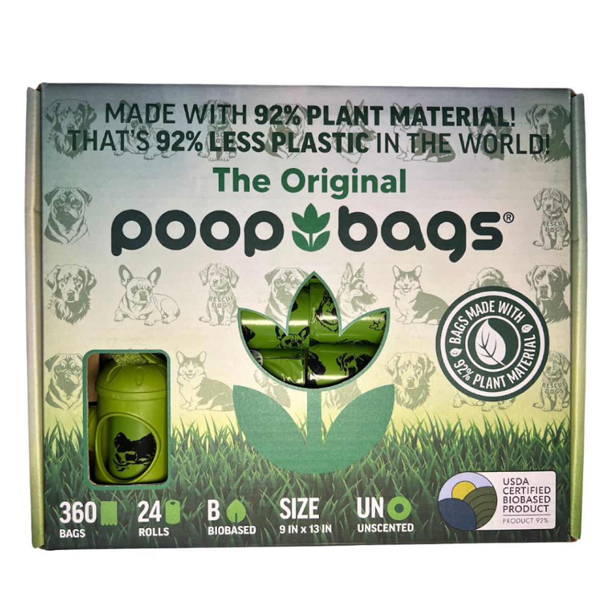 Jane Goodall Institute Biobased Poop Bags with Dispenser, 360 Count - Image 1