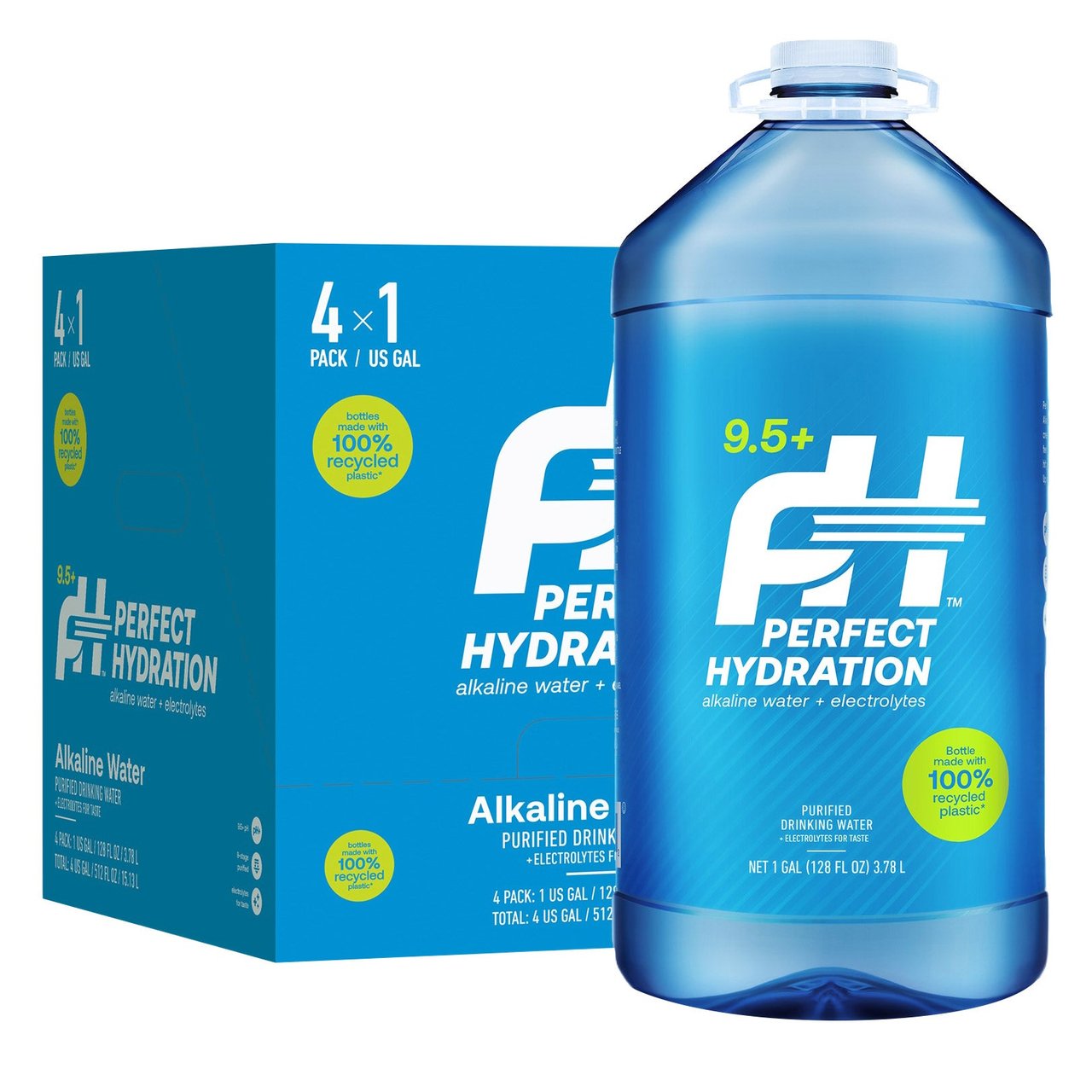 PERFECT HYDRATION ALKALINE WATER 4 PACK 1 GALLON EACH - Image 1