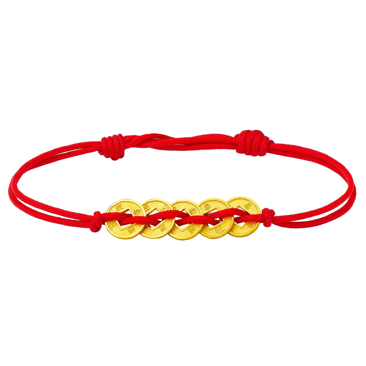 24KT YELLOW GOLD 5 COIN BRACELET APPROX. 2.61 GRAMS - Image 1