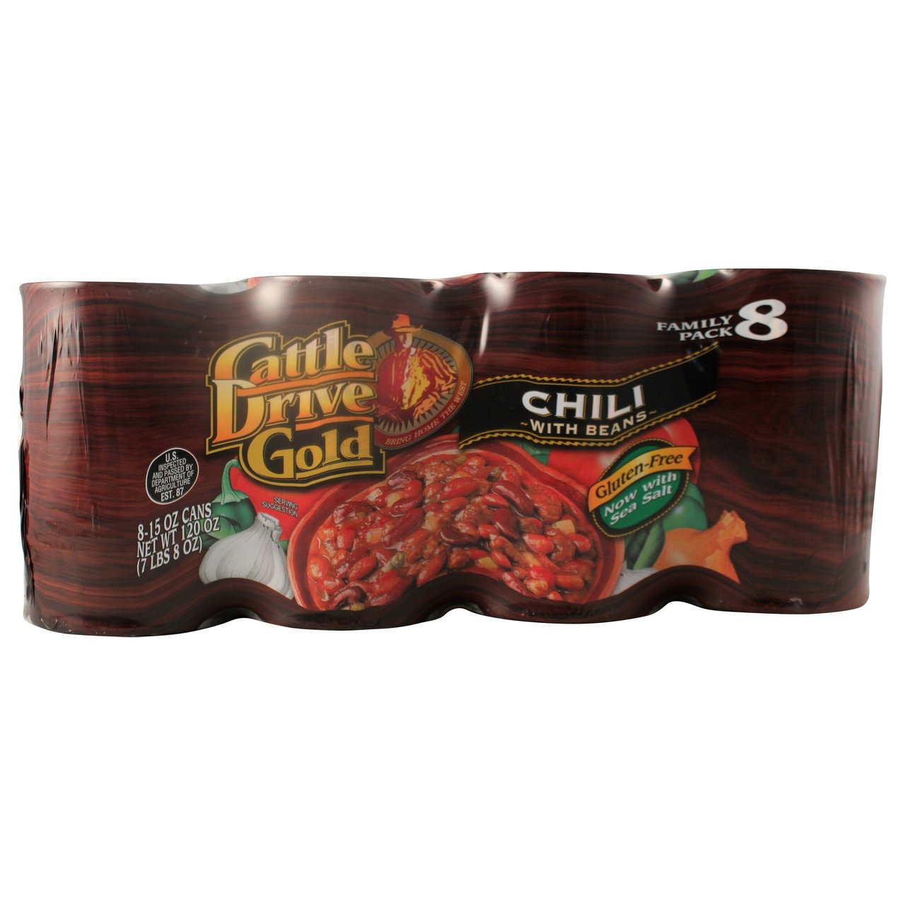 Cattle Drive Beef Chili with Beans, 15 oz, 8 Count - Image 1