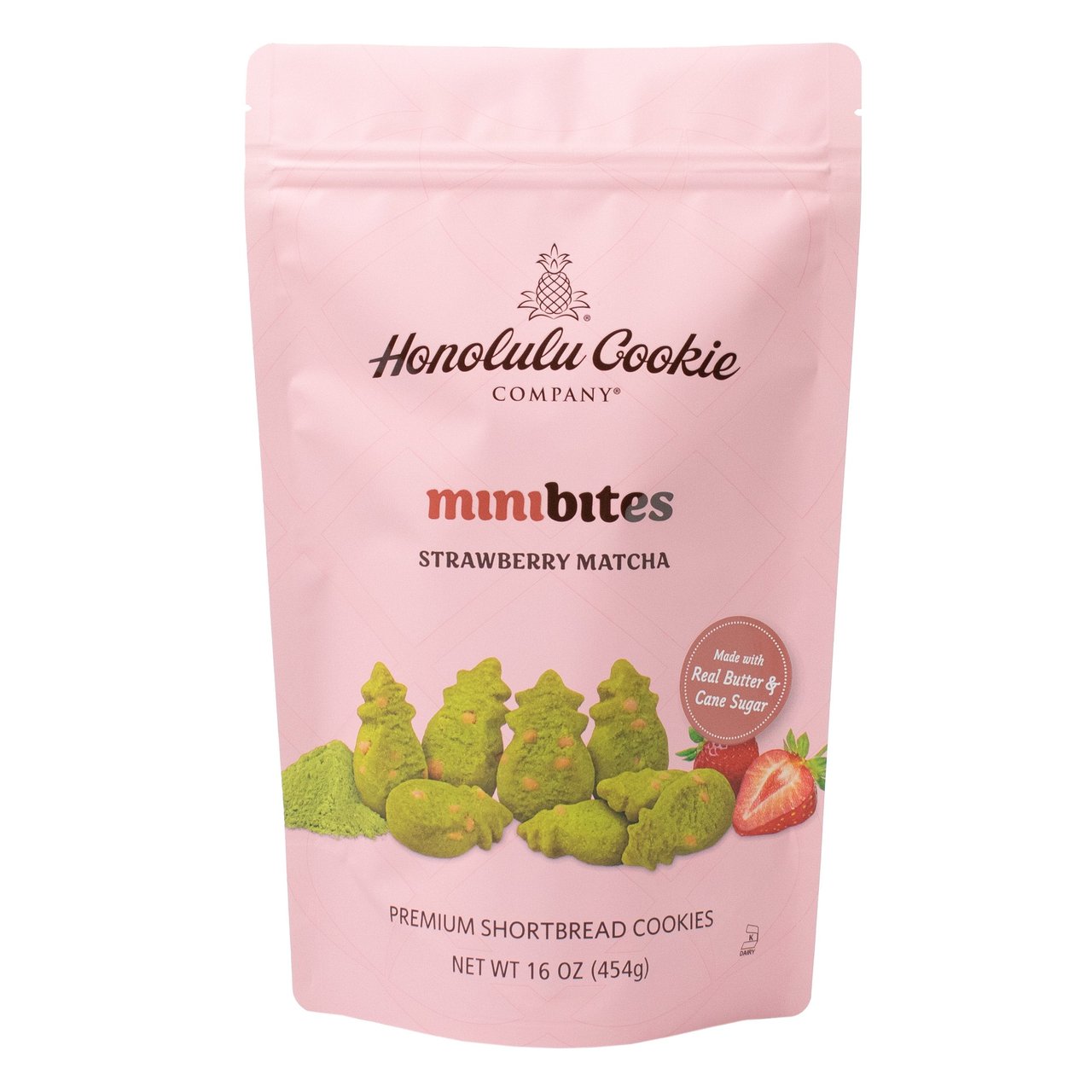 Honolulu Cookie Company Strawberry Matcha Mini Bites 16 Ounces