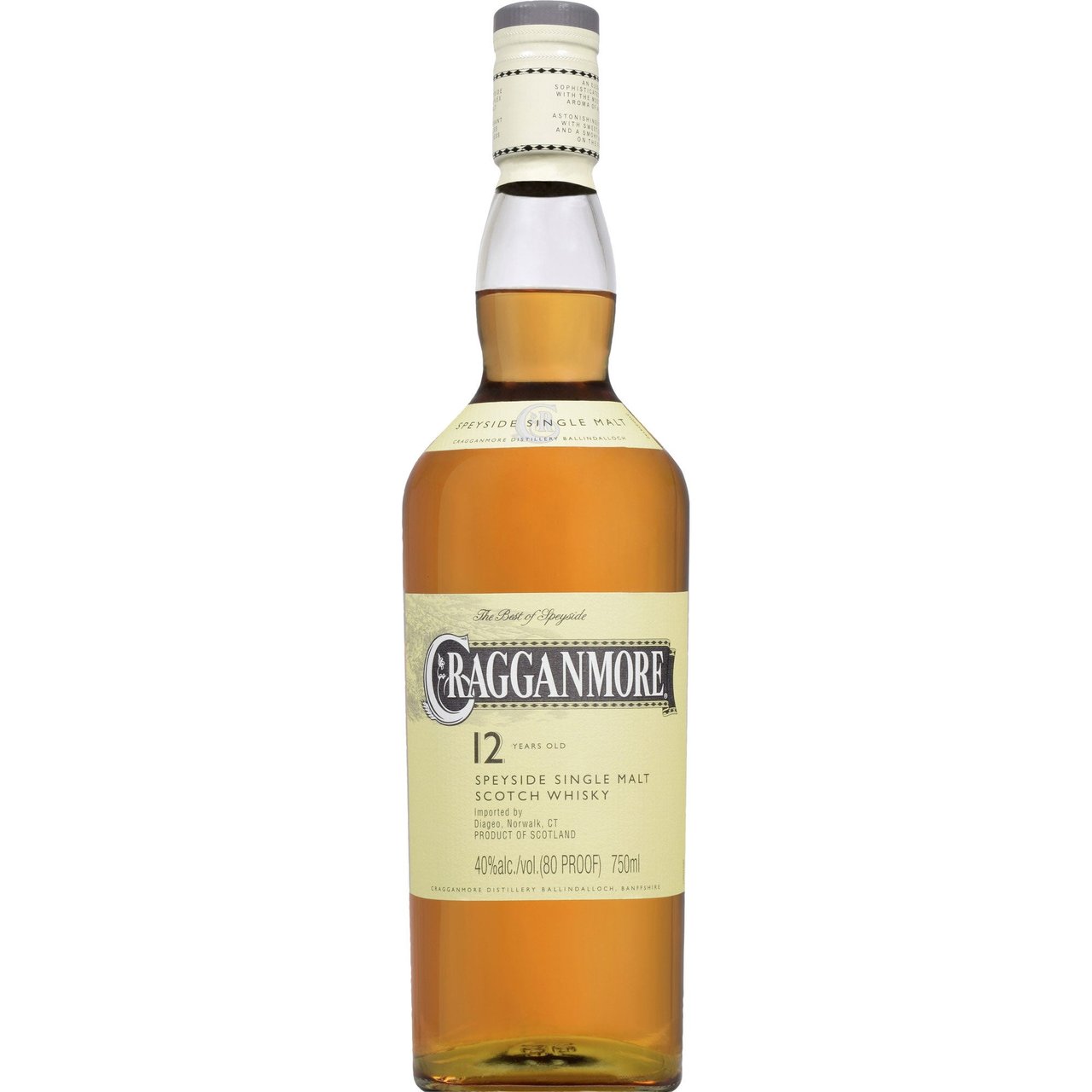 Cragganmore 12 Year Old Single Malt Scotch Whisky, 750ML - Image 1