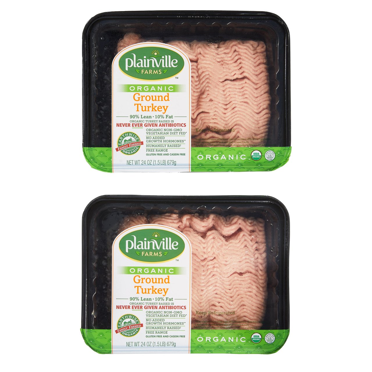 Organic Ground Turkey 2-Pack, 1.5 lb Units, 93% Lean / 7% Fat - Image 1