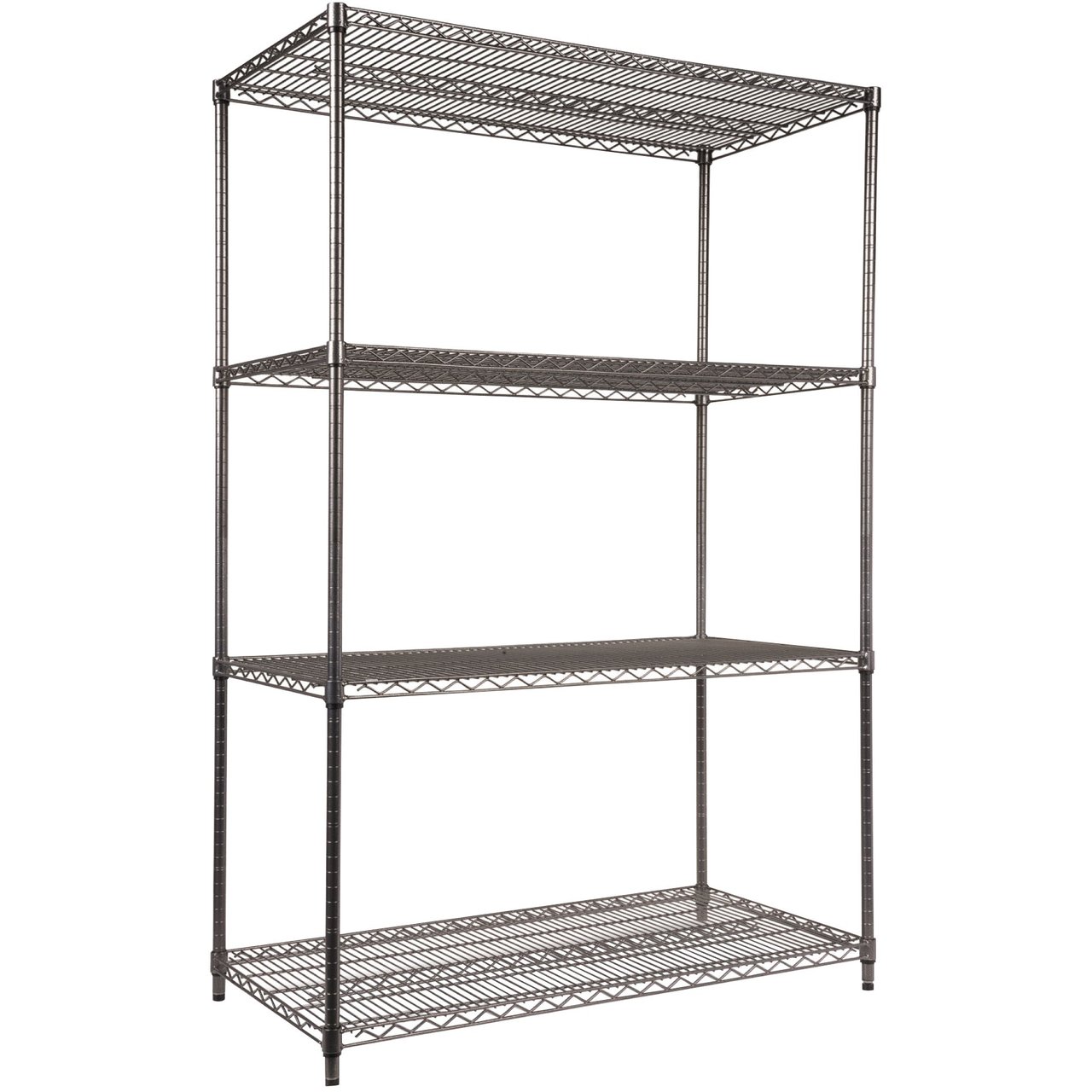 Alera 48" x 24" Wire Shelving Starter Kit, Black Anthracite (ALESW504824BA) - Image 1