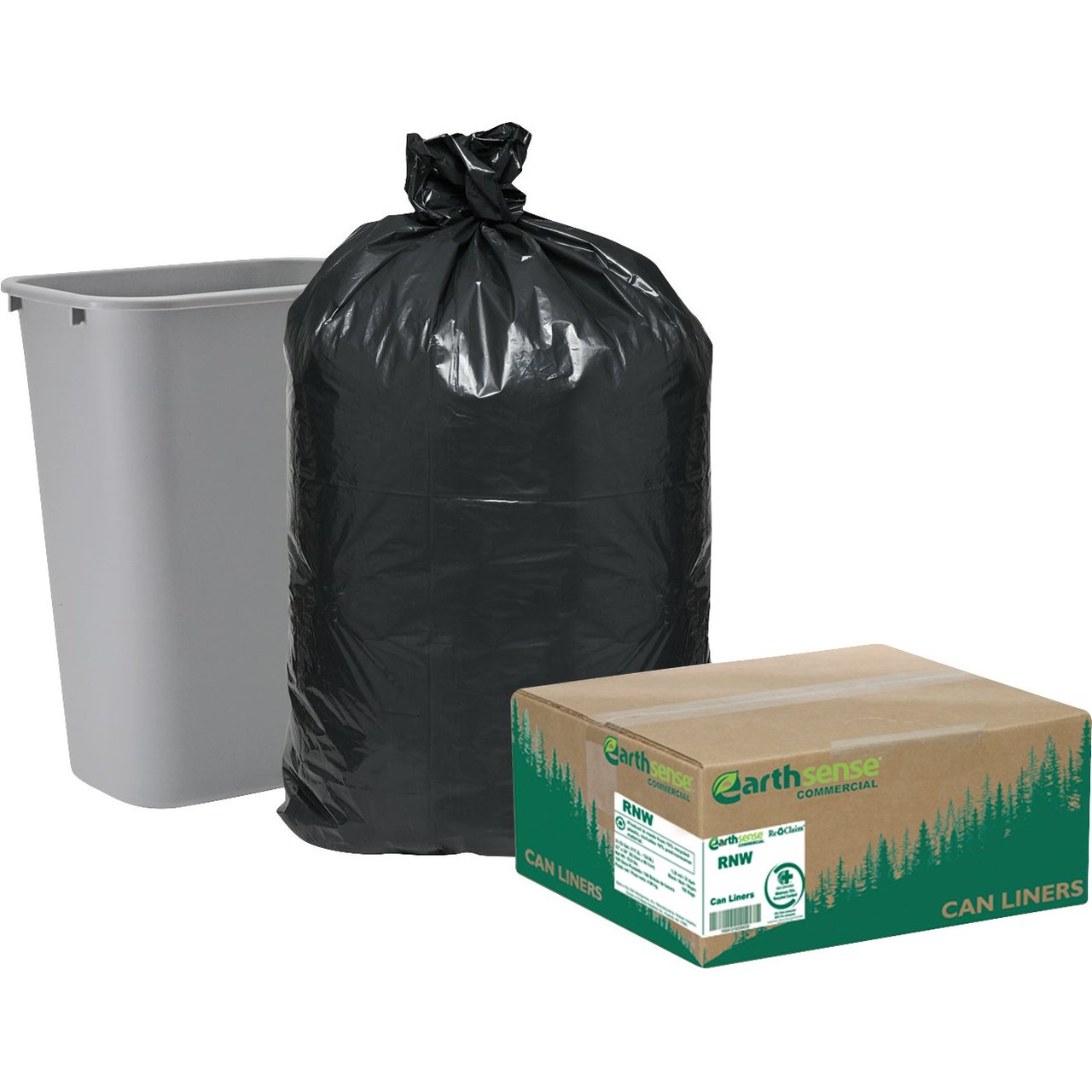 Webster Heavy-Duty Waste Liner, 24" x 31", 16 Gallon, 500 Count - Image 1