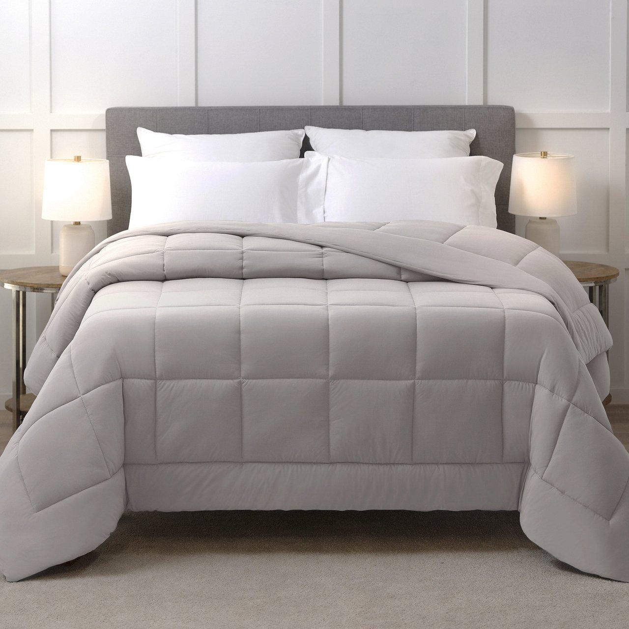 Below Zero Cooling Down Alternative King Comforter - Silver/Gray