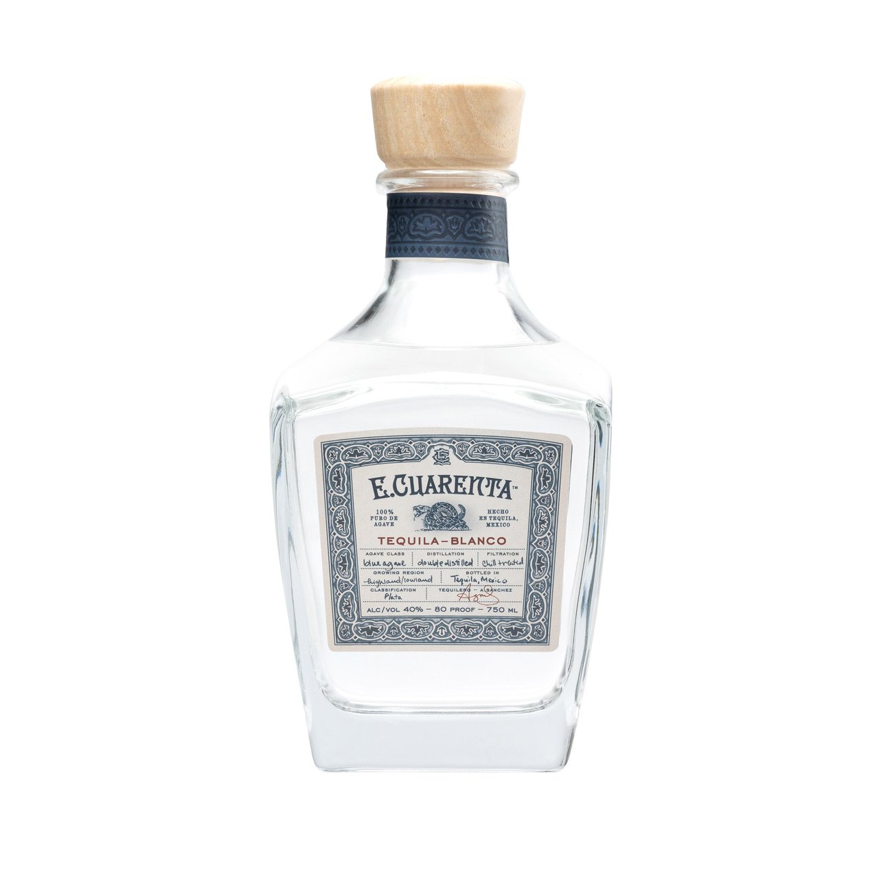 E. Cuarenta Tequila Blanco Jalisco, Mexico 750ML - Image 1