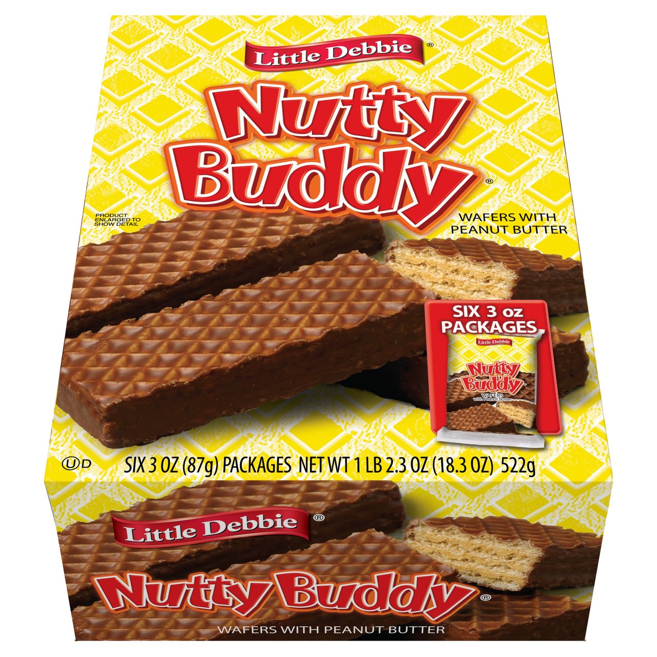 Little Debbie Nutty Buddy Wafers, 6 Count, 3 oz Each