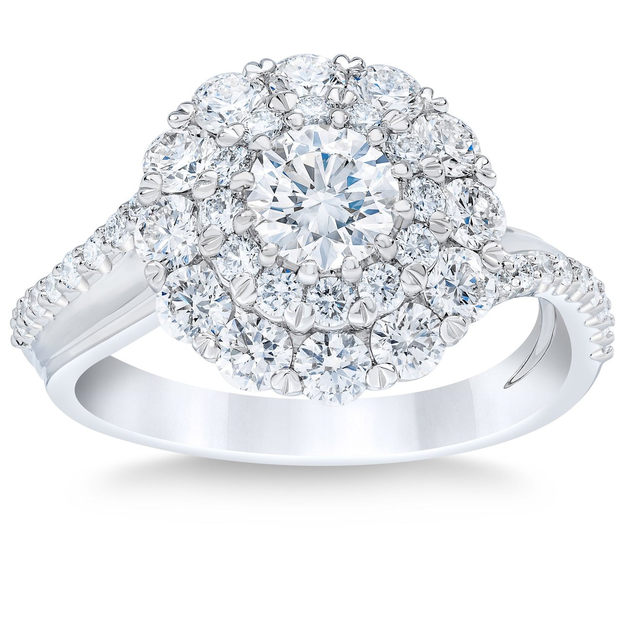 Platinum VS2 I 2.10 CTW Round Diamond Ring (0.70 CT Center) - Image 1
