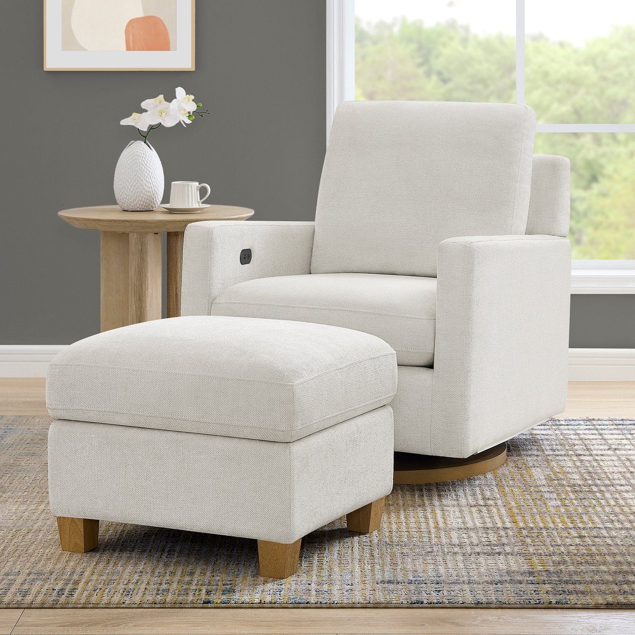 Arland Park Fabric Chair with Ottoman - Image 1