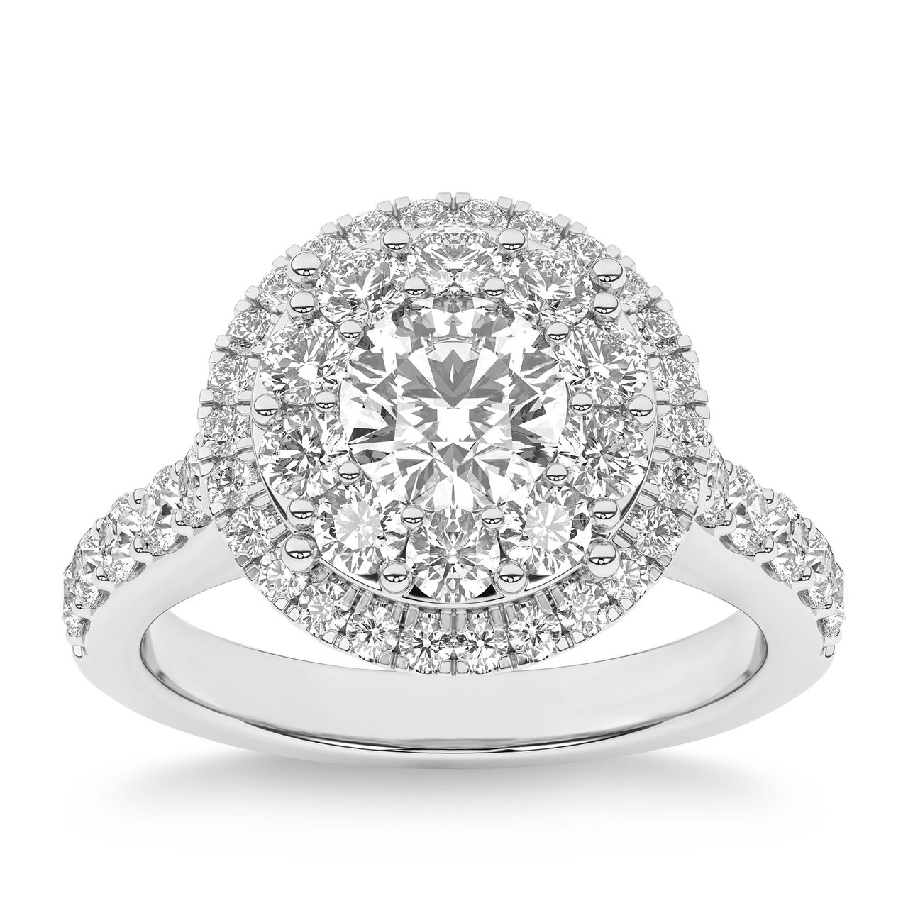 Platinum VS2 I 2.50ctw Round Diamond Ring (1.00ct Center) - Image 1