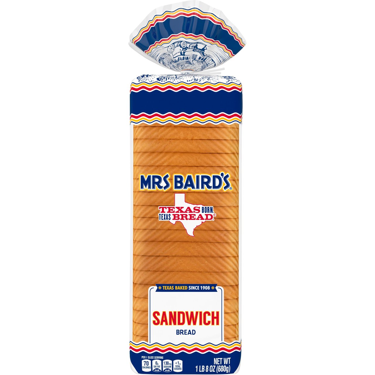 Mrs Baird's White Sandwich Bread 24 oz - Image 1