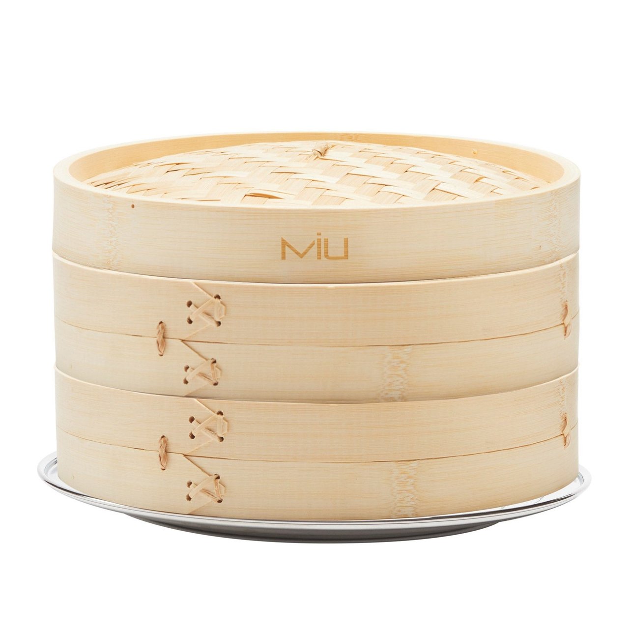 MIU 10 Inch 2-Tier Bamboo Steamer - Image 1